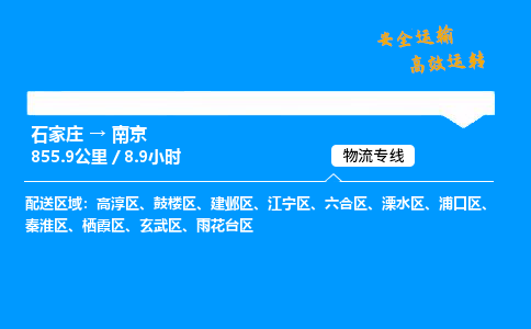 石家莊到南京物流專線-整車運輸/零擔配送-石家莊至南京貨運公司