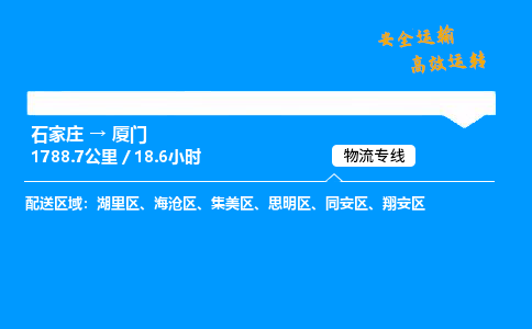 石家莊到廈門物流專線-專業(yè)承攬石家莊至廈門貨運-保證時效