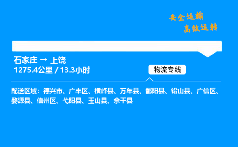 石家莊到上饒物流專線-整車運(yùn)輸/零擔(dān)配送-石家莊至上饒貨運(yùn)公司